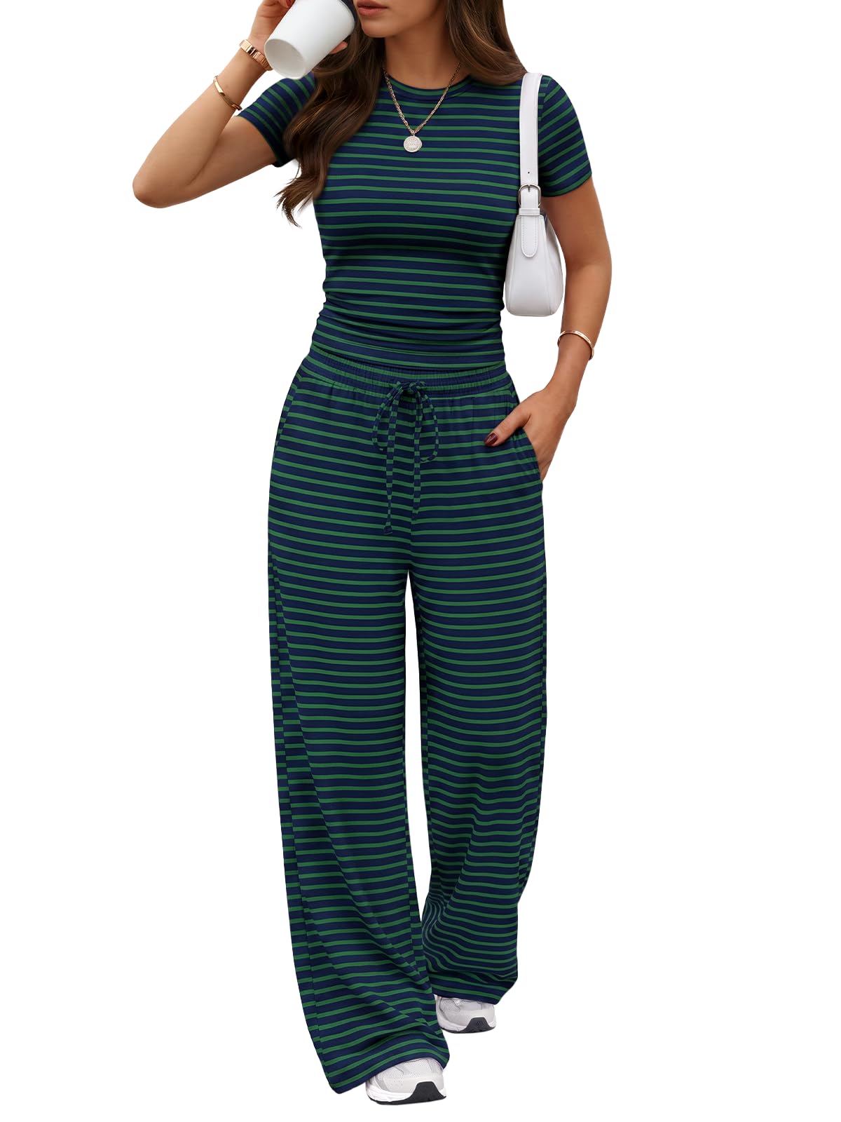 Trendy Queen Women's 2 Piece Matching Summer Lounge Set with Pockets