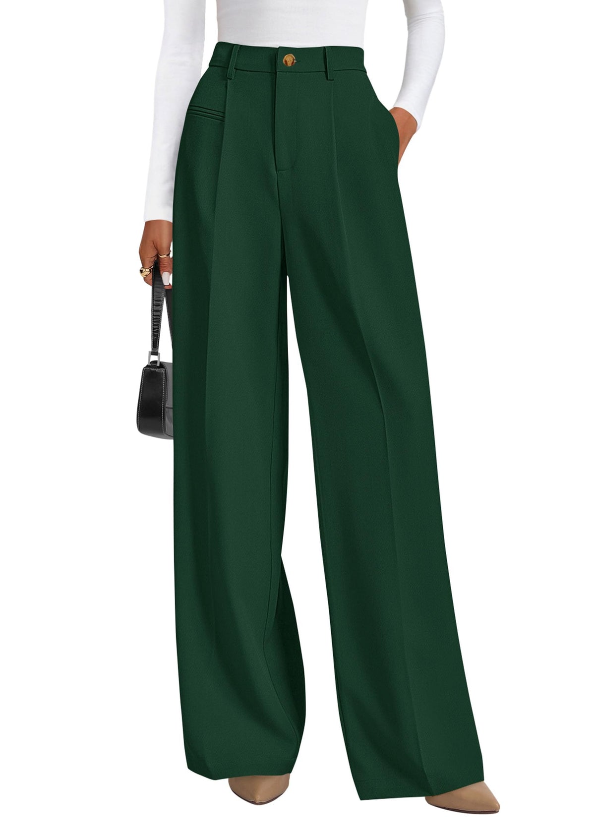 PRETTYGARDEN Women's Tailored Wide Leg Work Dress Pants
