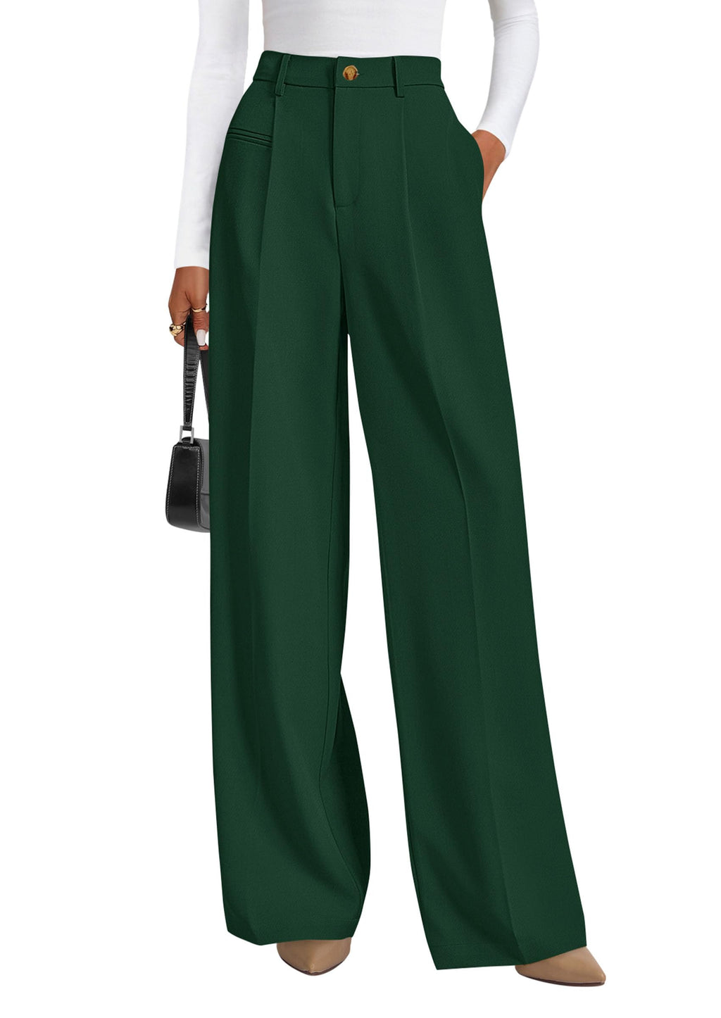 PRETTYGARDEN Women's Tailored Wide Leg Work Dress Pants