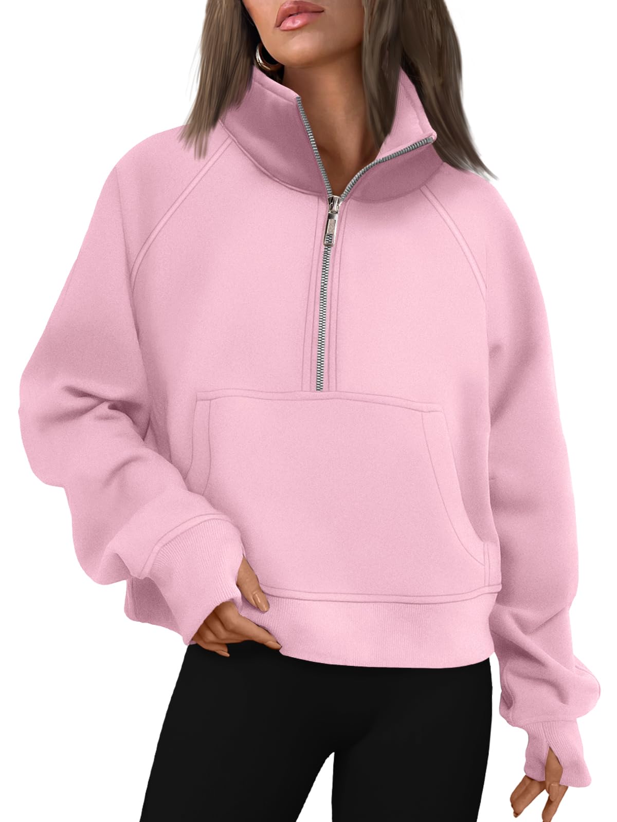 AUTOMET Womens Sweatshirts Half Zip Fleece Pullover Fall Outfits