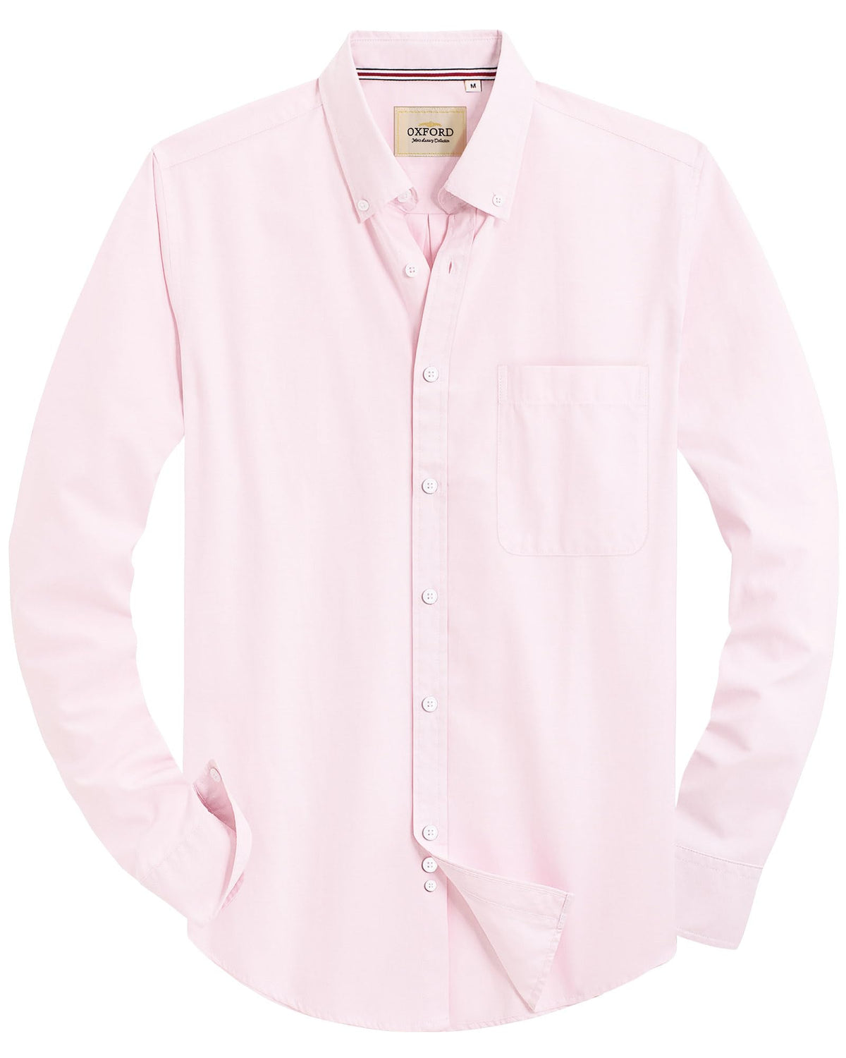 Alimens & Gentle Mens Solid Oxford Shirt Long Sleeve Dress Shirt Work Casual Button Down Shirts with Pocket