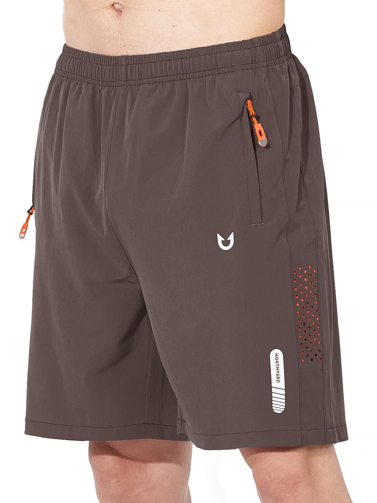 NORTHYARD Men's Athletic Running Shorts Gym Workout 7"/9"/5" Zipper Pockets