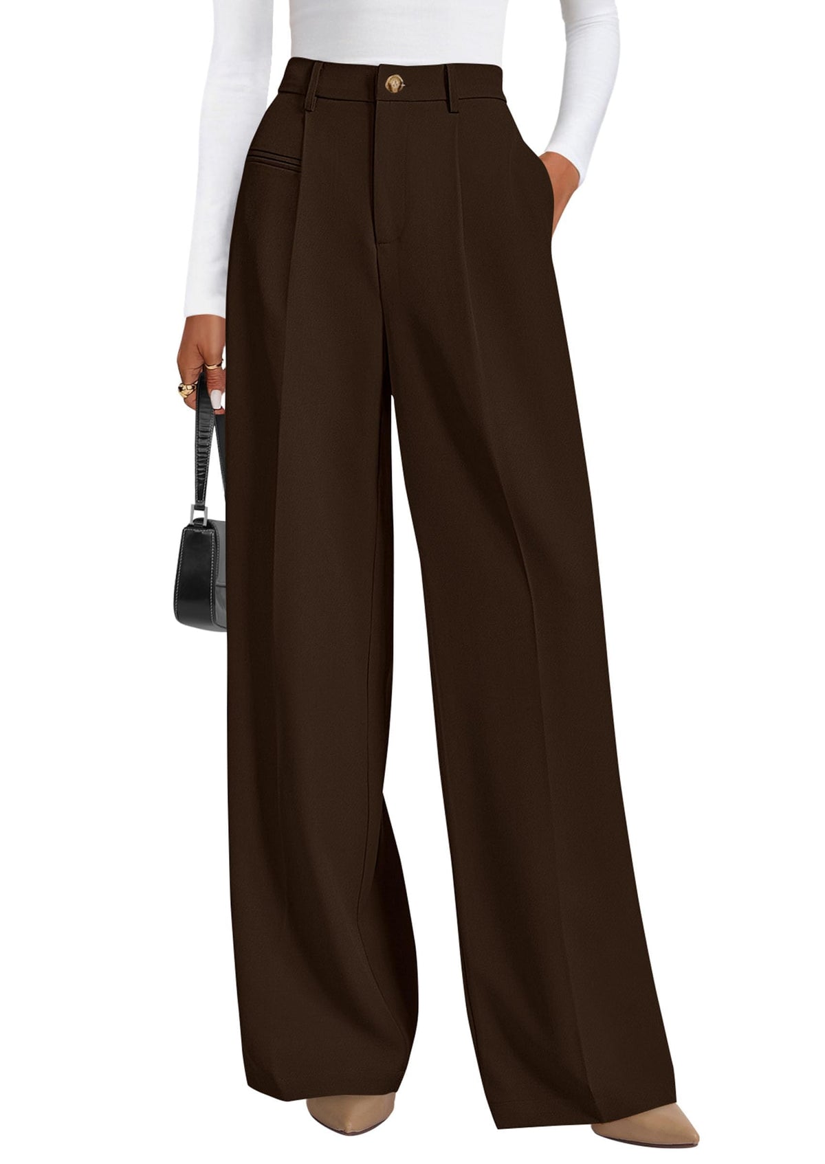 PRETTYGARDEN Women's Tailored Wide Leg Work Dress Pants