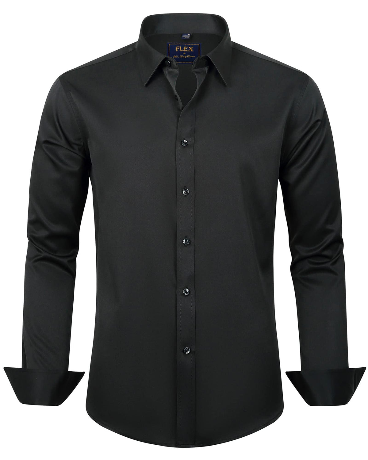 J.VER Men's Dress Shirts Solid Long Sleeve Stretch Wrinkle-Free Formal Shirt Business Casual Button Down Shirts