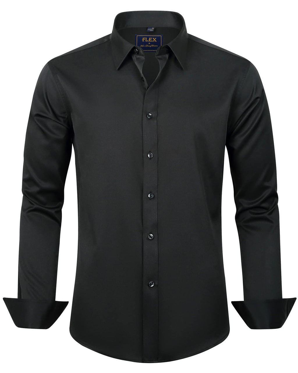 J.VER Men's Dress Shirts Solid Long Sleeve Stretch Wrinkle-Free Formal Shirt Business Casual Button Down Shirts