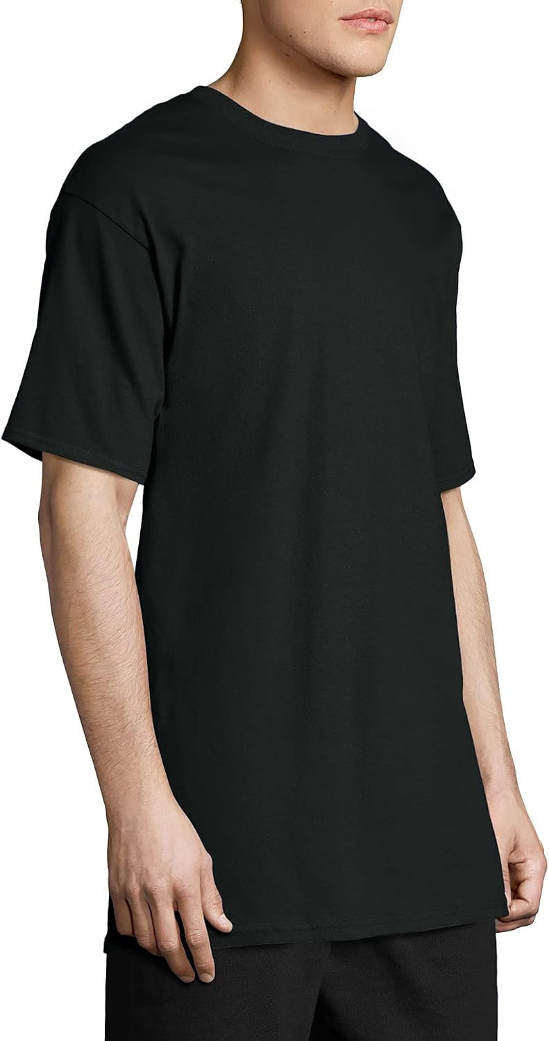 Hanes Men's Beefy-T T-Shirt, Heavyweight Cotton T-Shirts for Men, 1 or 2 Pack, Men's Tees (Tall