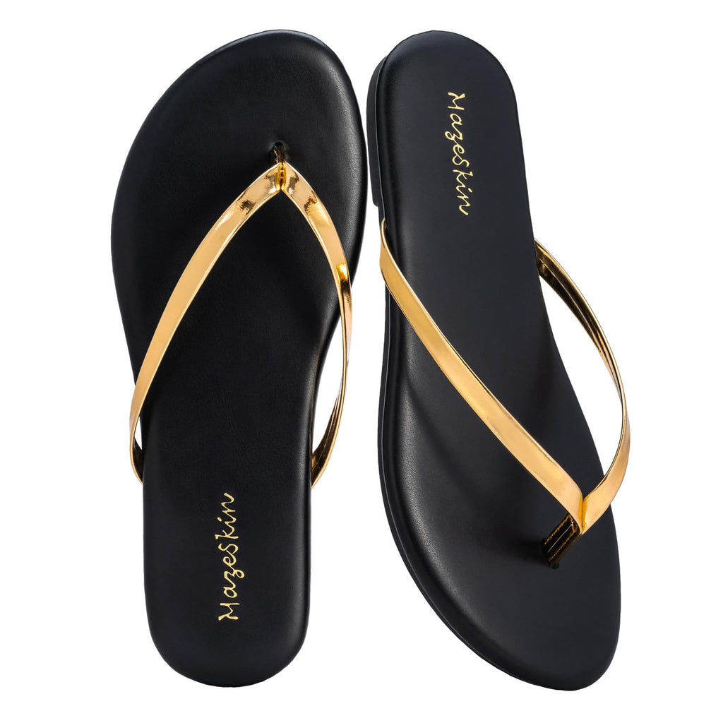 mazeskin Womens Memory Foam Flip Flops Flat Thong Sandals
