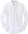 Alimens & Gentle Mens Solid Oxford Shirt Long Sleeve Dress Shirt Work Casual Button Down Shirts with Pocket