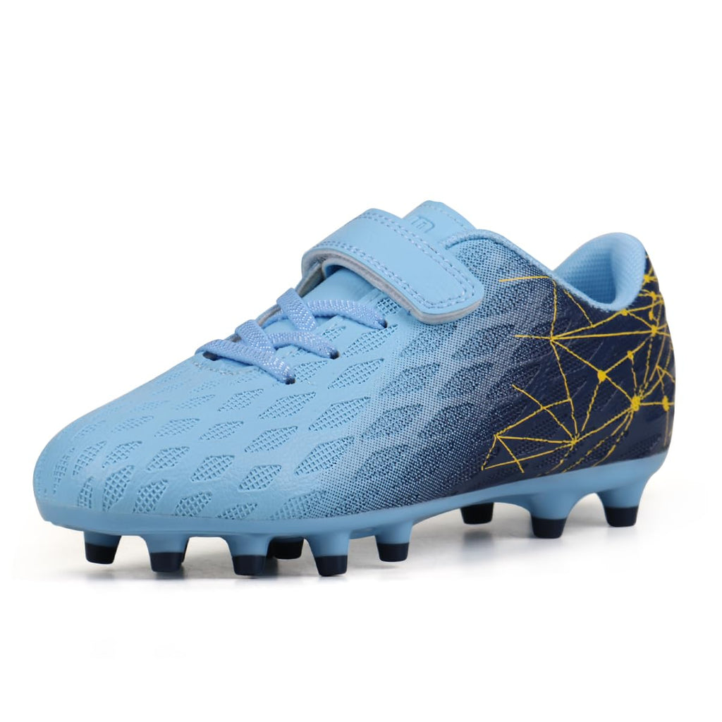 brooman Kids Firm Ground Soccer Cleats Boys Girls Athletic Outdoor Football Shoes