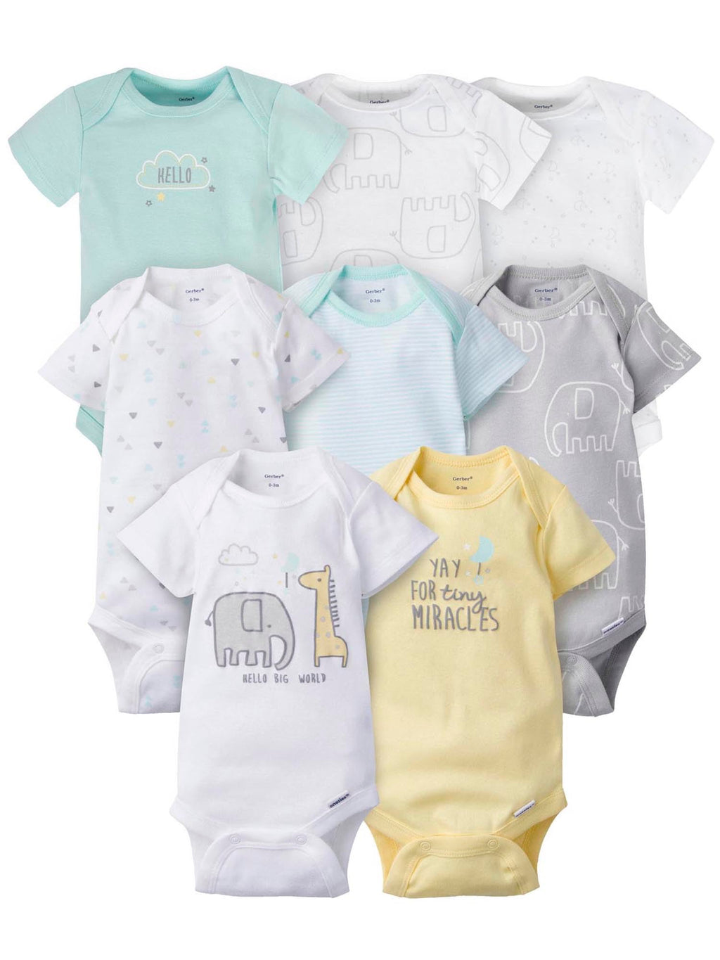 Gerber Baby Girls' 8-pack Short Sleeve Onesies Bodysuits