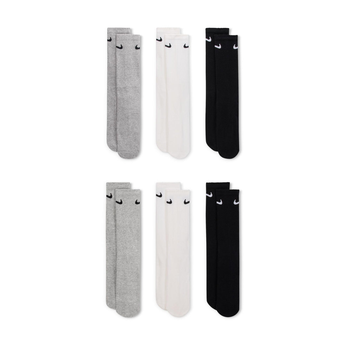 Nike Adult Everyday Cushioned Training Crew Socks (6-Packs) | Mens & Womens