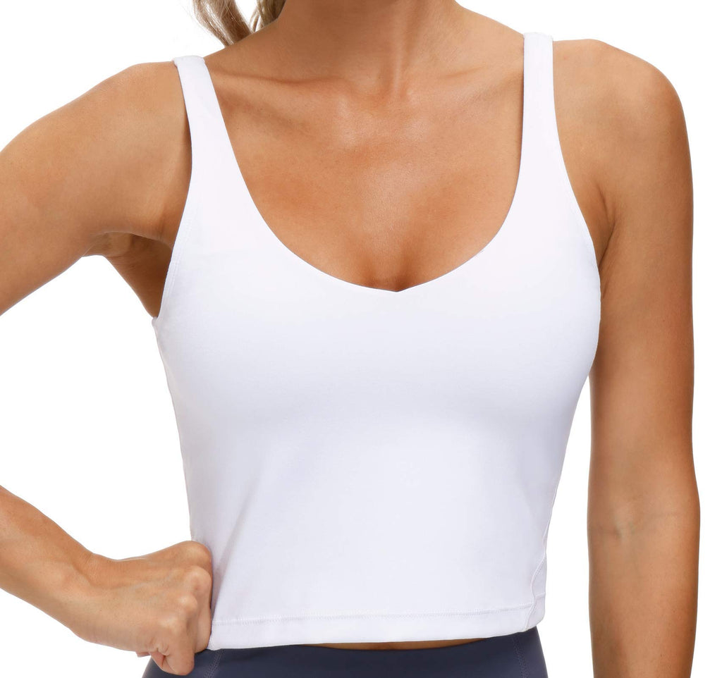 THE GYM PEOPLE Women’s Longline Sports Bra Wirefree Padded Medium Support Yoga Bras Gym Running Workout Tank Tops