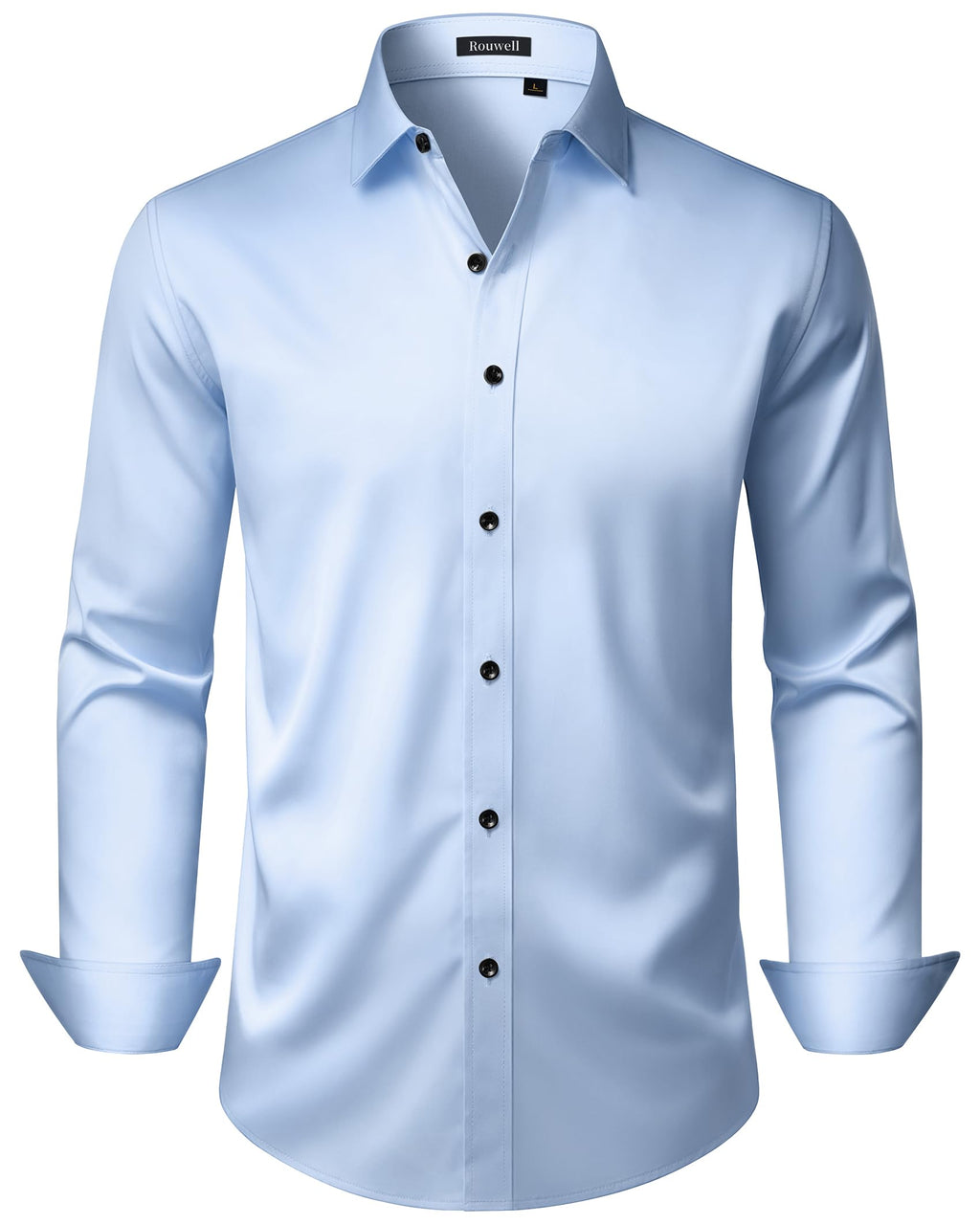 Mens Wrinkle Free Dress Shirts Regular Fit Business Button Down Shirt Formal Long Sleeve Wedding Stretch Shirts
