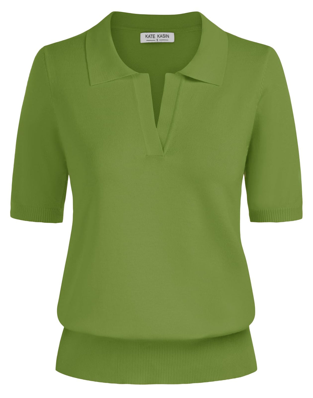Women's Short Sleeve Classic V Neck Collared Casual Polo Sweater Tops