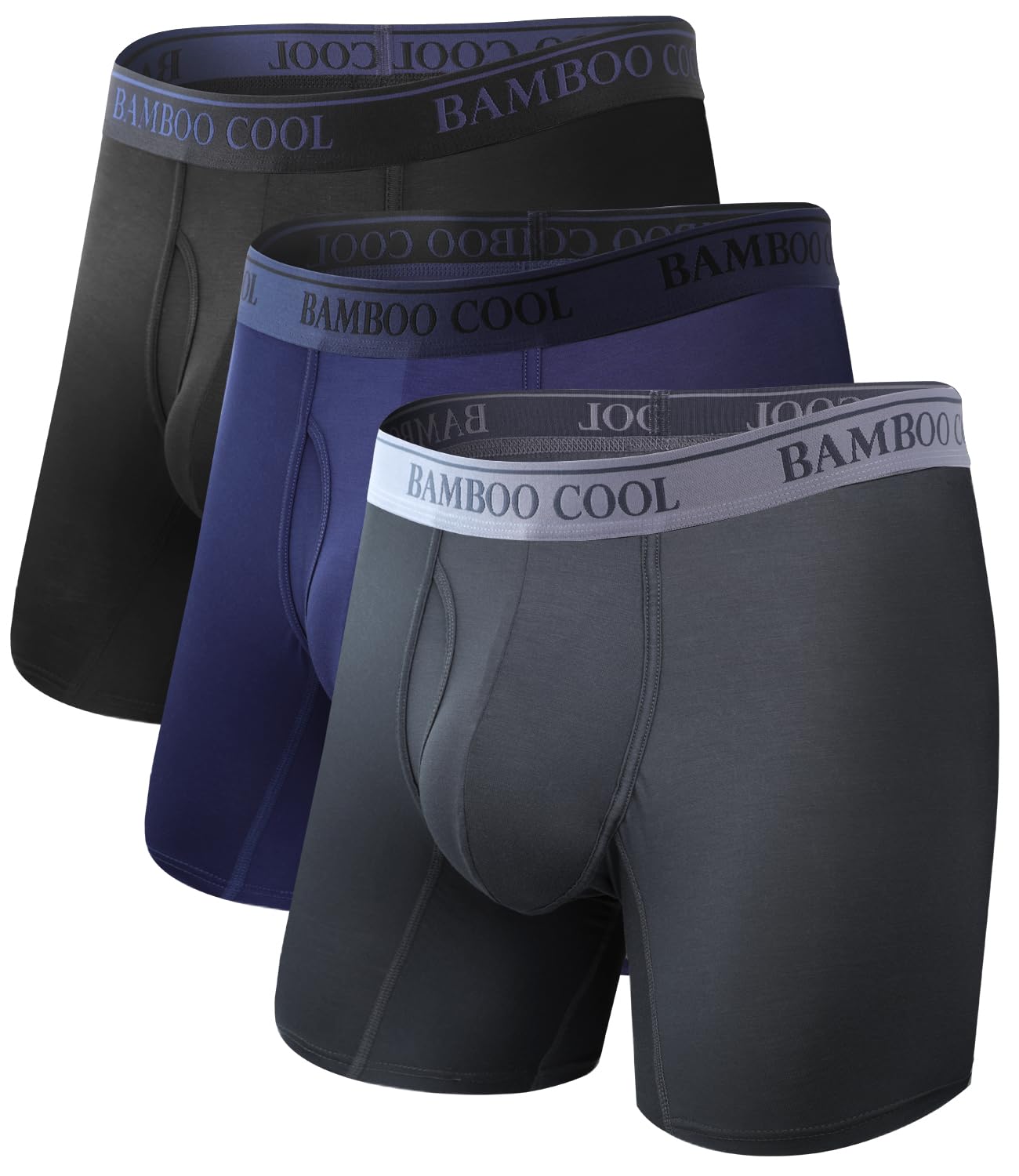 BAMBOO COOL Men's Boxer Briefs Ultra Breathable Underwear Multipack