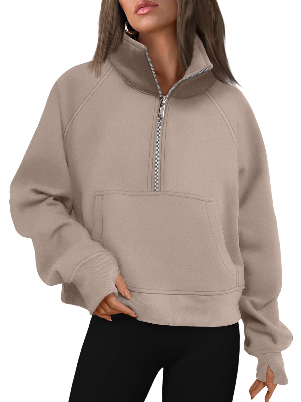 AUTOMET Womens Sweatshirts Half Zip Fleece Pullover Fall Outfits