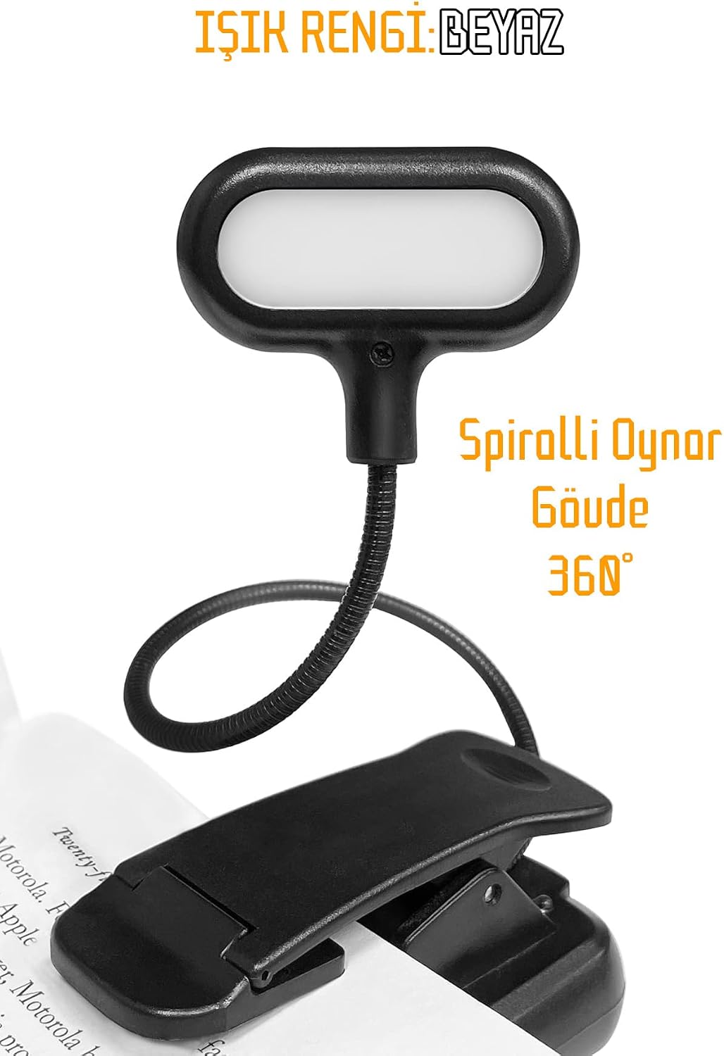 Kitap Okuma Işığı Ledli Klipsli Mini Kitap Okuma Lambası Mandallı Pille Çalışan Işık Masa Lambası Kitap Okuma Işığı