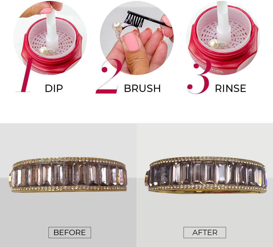 CONNOISSEURS Premium Edition Jewelry Cleaner, Value Size 9.6oz - Pick from Fine, Silver or Delicate Jewelry Cleaner