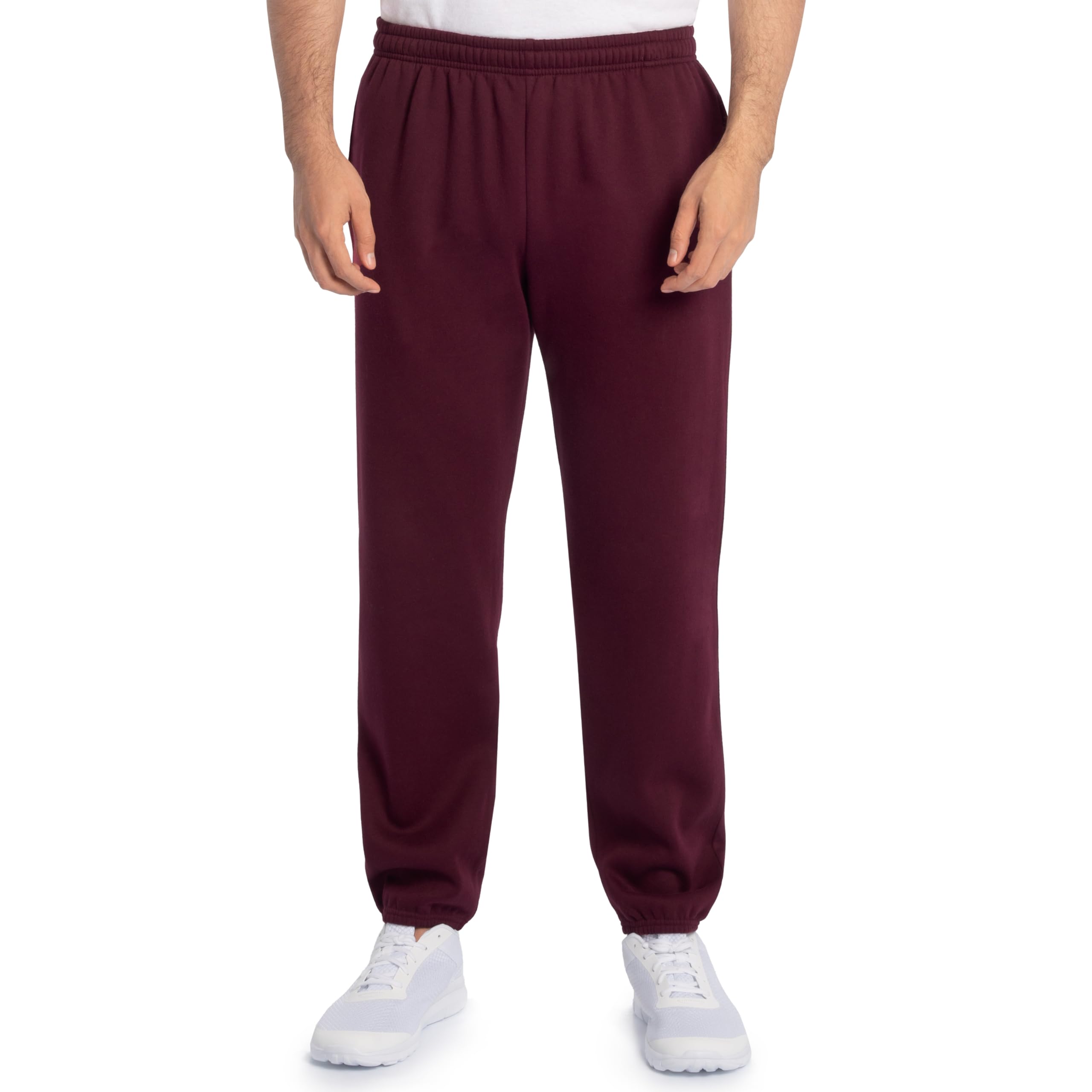 Fruit of the Loom Eversoft Fleece Elastic Bottom Sweatpants with Pockets, Relaxed Fit, Moisture Wicking, Breathable
