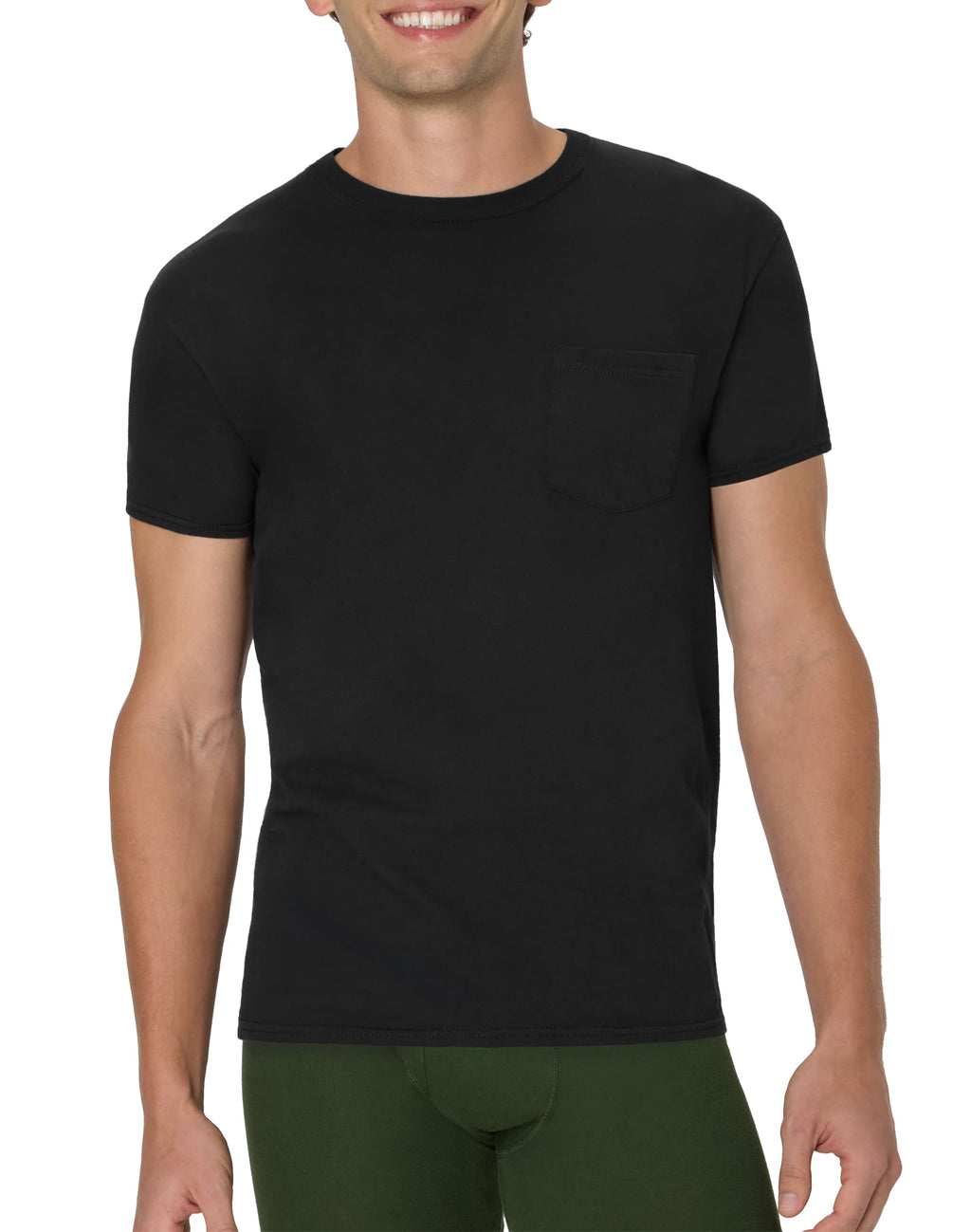 Hanes Men's Pocket T-Shirts - 6-Pack - Cotton Crewneck Tees