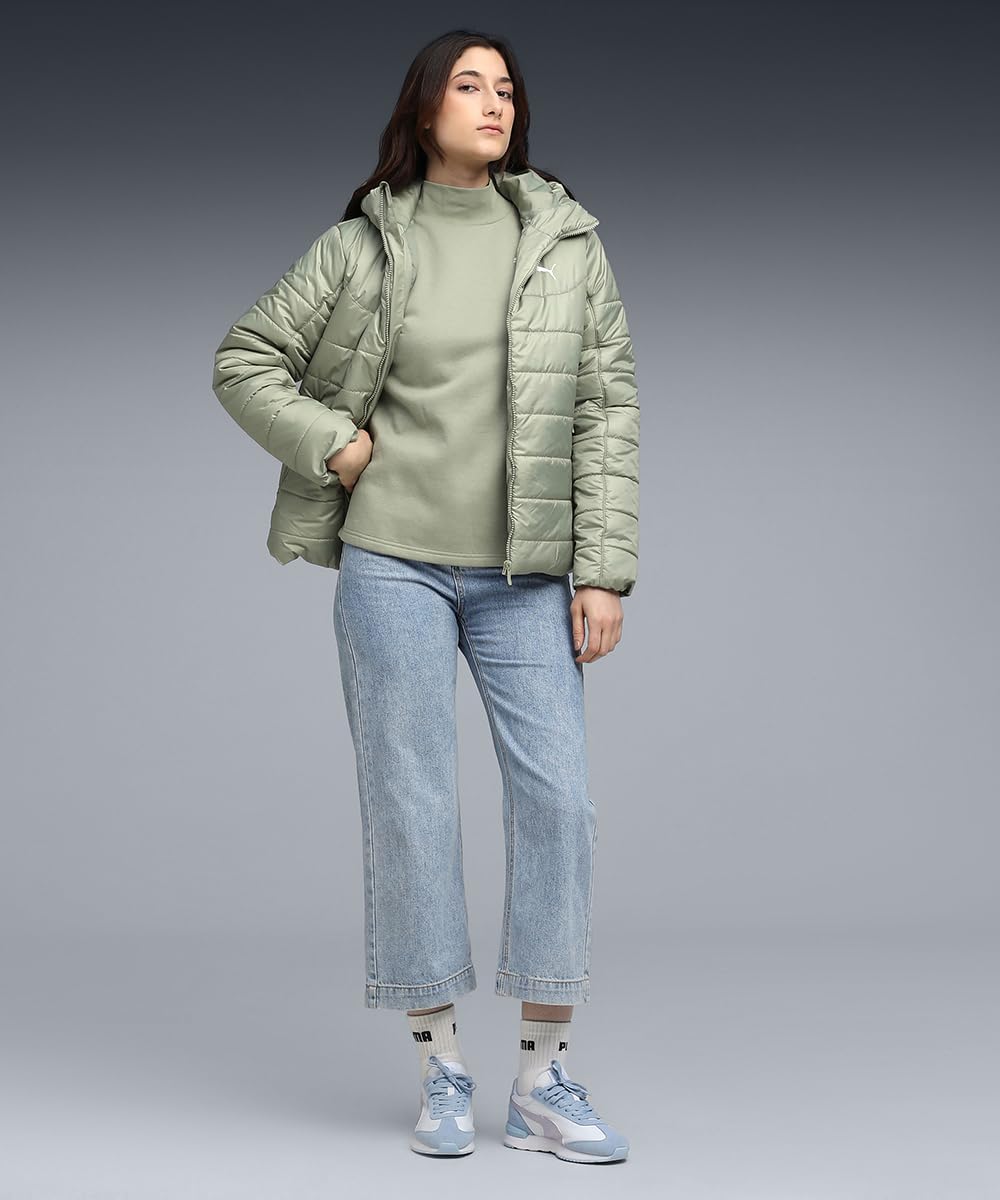 Ess Hooded Padded Kadın Yeşil Günlük Stil Mont 68523182