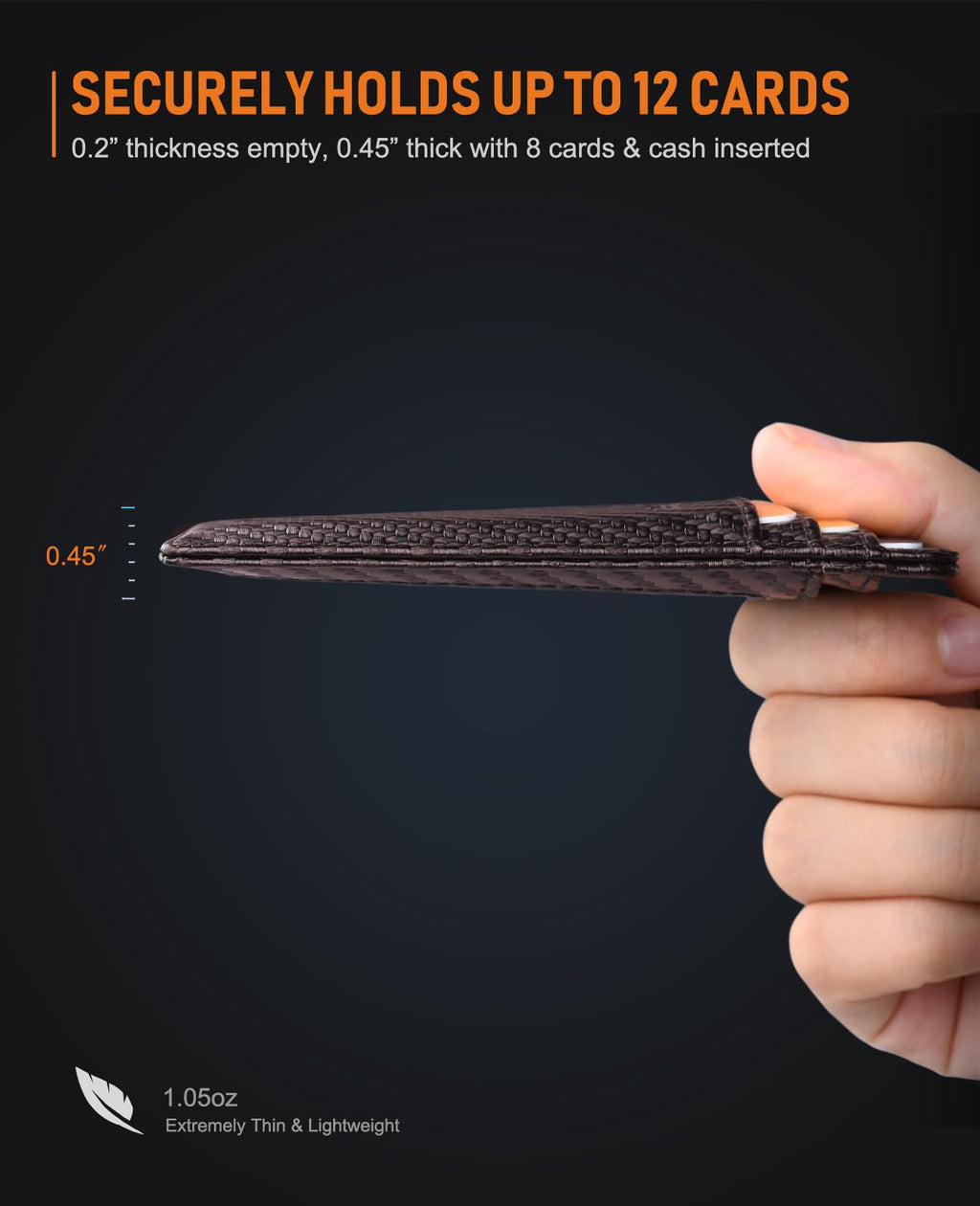 Buffway Slim Minimalist Front Pocket RFID Blocking Leather Wallets for Men and Women - Cross Black