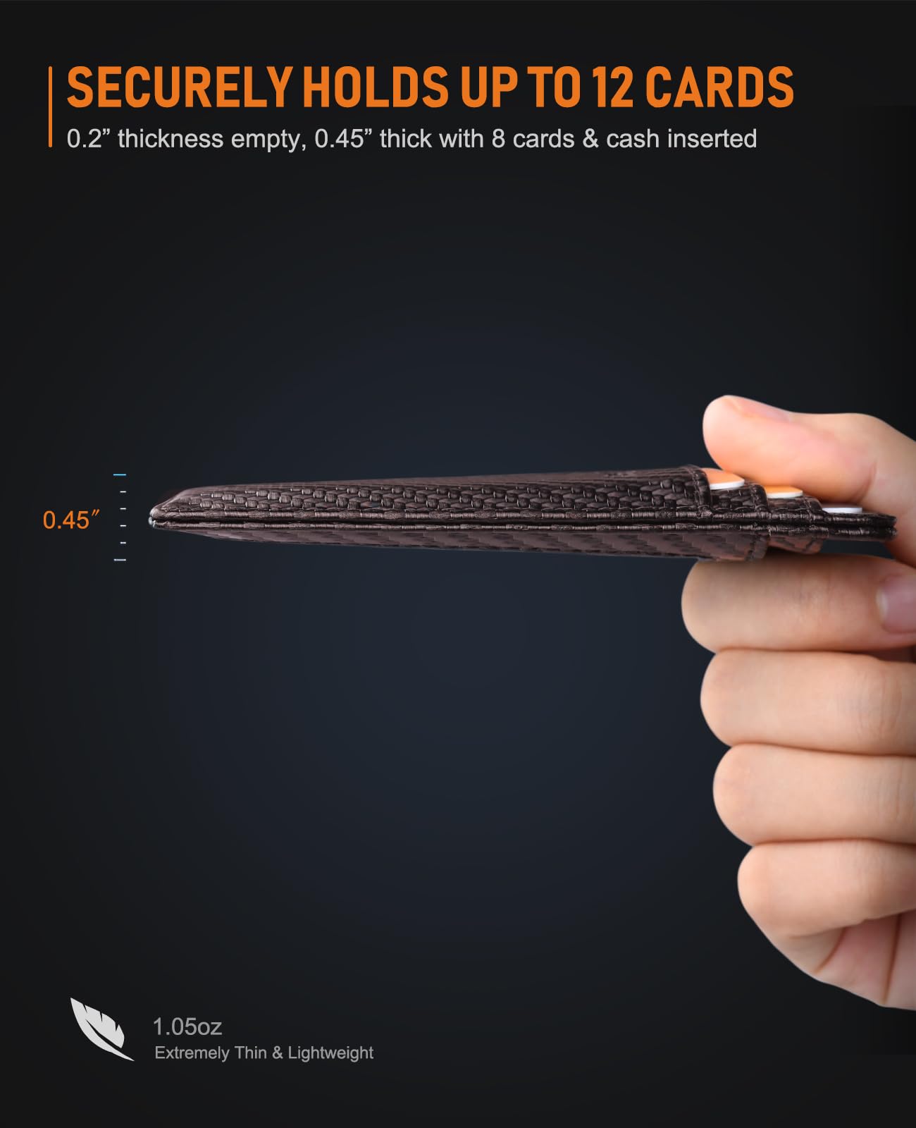 Buffway Slim Minimalist Front Pocket RFID Blocking Leather Wallets for Men and Women - Cross Black