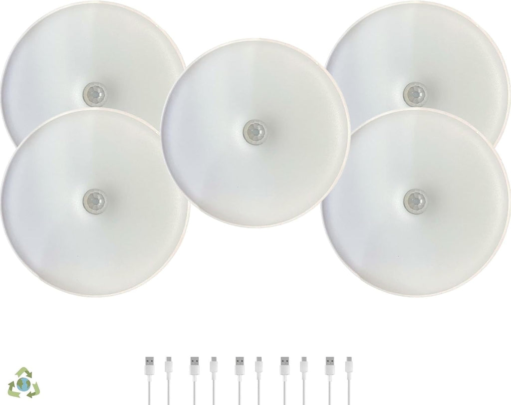 Amber LED Hareket Sensörlü Ledli Gece Lambası Şarj Edilebilir, Taşınabilir 4000k Günışığı (2 Adet)