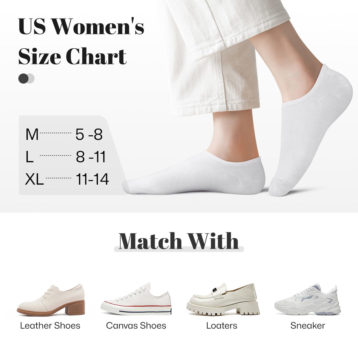 wernies No Show Socks Women Low Cut Ankle Socks Non Slip 4/8 Pairs