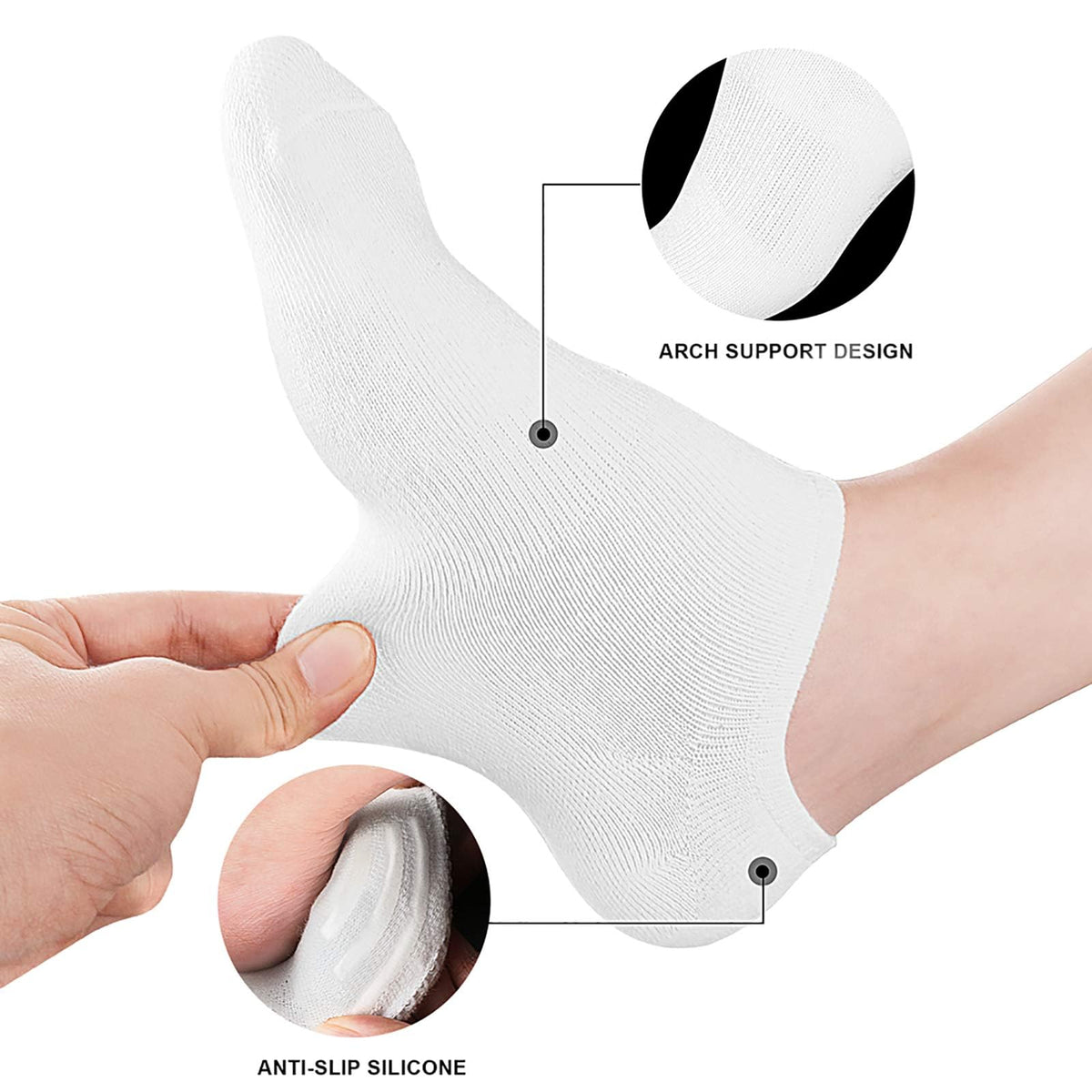 wernies No Show Socks Women Low Cut Ankle Socks Non Slip 4/8 Pairs