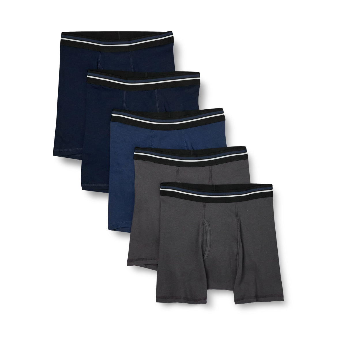 Amazon Essentials Men's Breathable Cotton Boxer Briefs, Tag-Free, Pack of 5