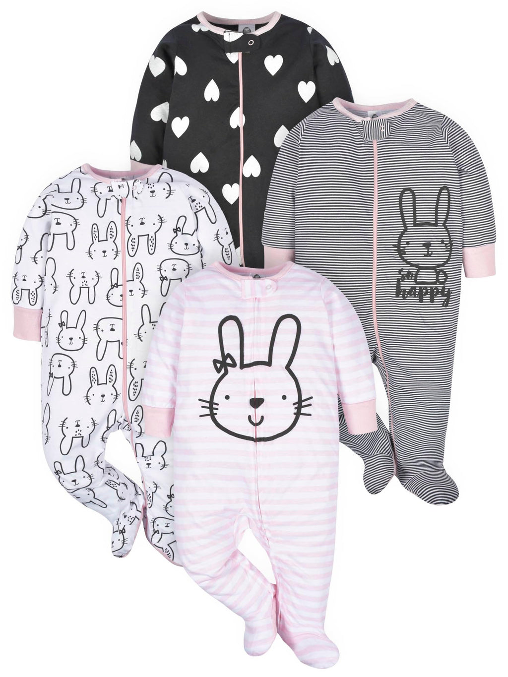 Gerber Baby Girls 4-Pack Sleep 'N Play Footie