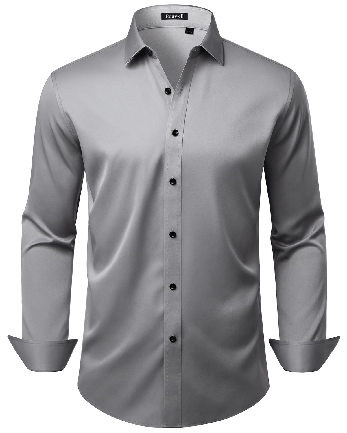 Mens Wrinkle Free Dress Shirts Regular Fit Business Button Down Shirt Formal Long Sleeve Wedding Stretch Shirts
