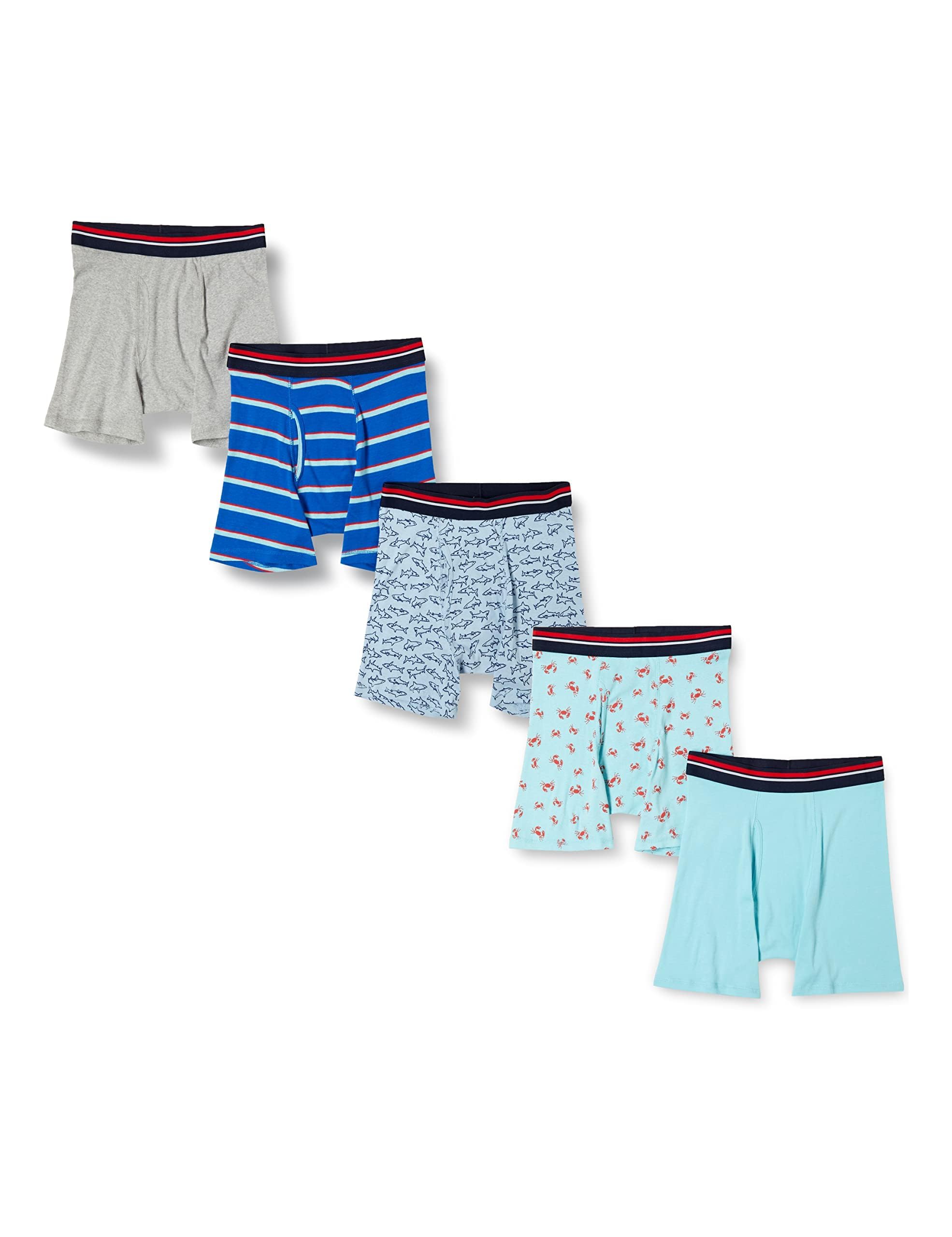 Amazon Essentials Men's Breathable Cotton Boxer Briefs, Tag-Free, Pack of 5