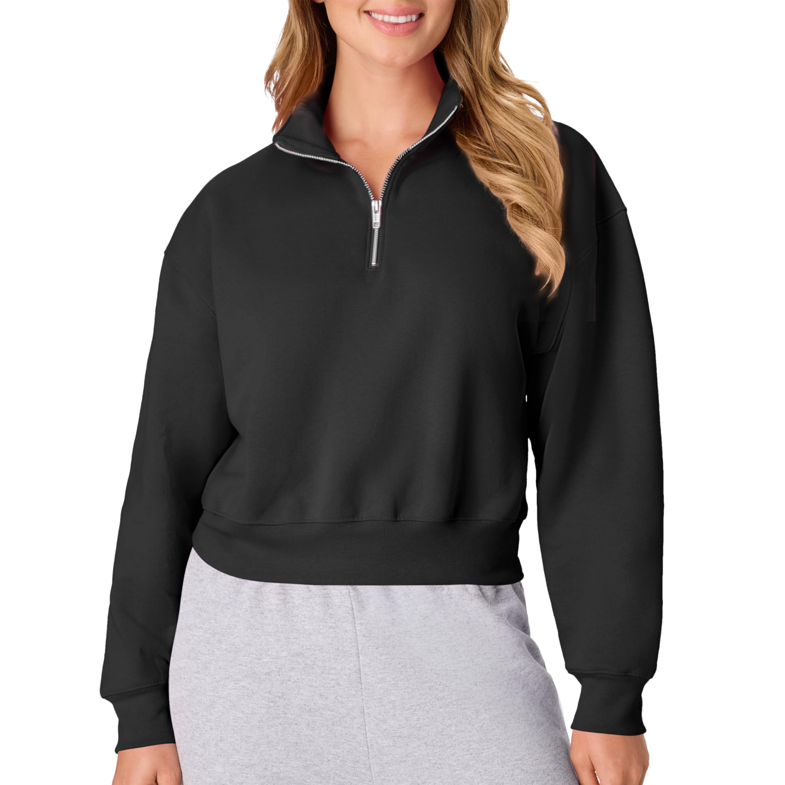Hanes Women's EcoSmart Fleece Sweatshirt for Women, Soft Midweight - Full-Zip Hoodie, Sweatshirt, or 1/4 Zip