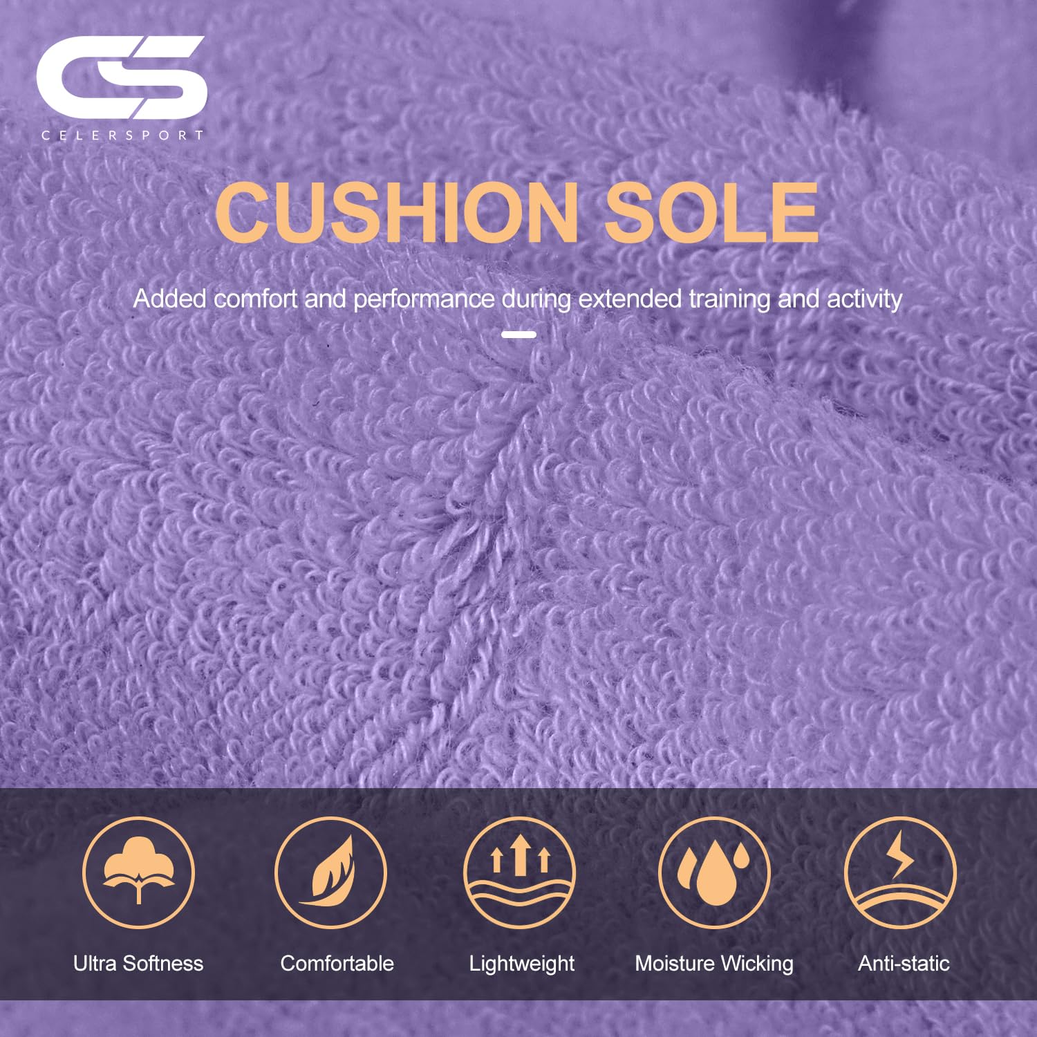CS CELERSPORT 6 Pairs Ankle Athletic Running Socks Low Cut Sports Tab Socks for Men and Women
