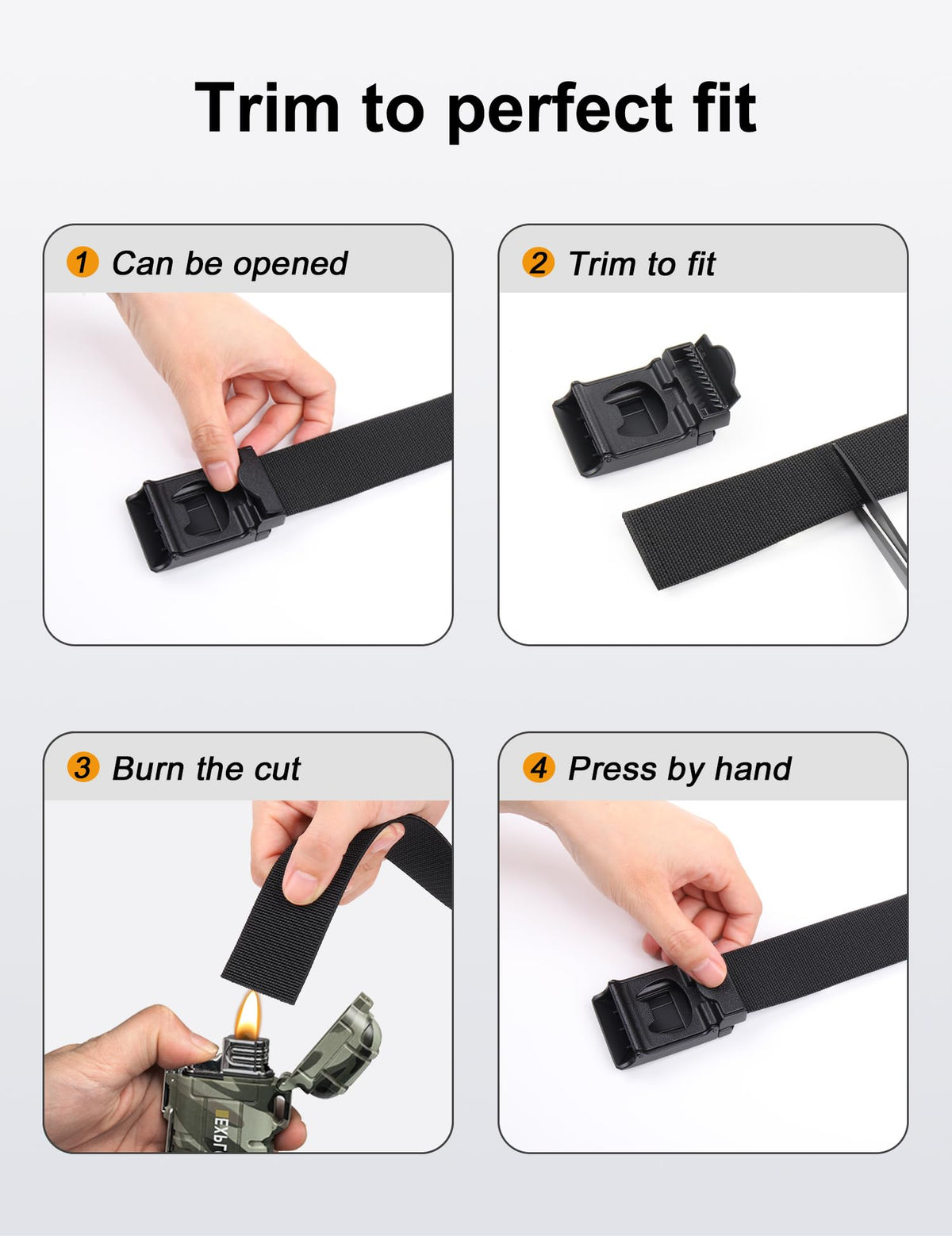JUKMO Men's Stretch Tactical Belt, 1.5" Elastic Nylon Web with Flip Buckle