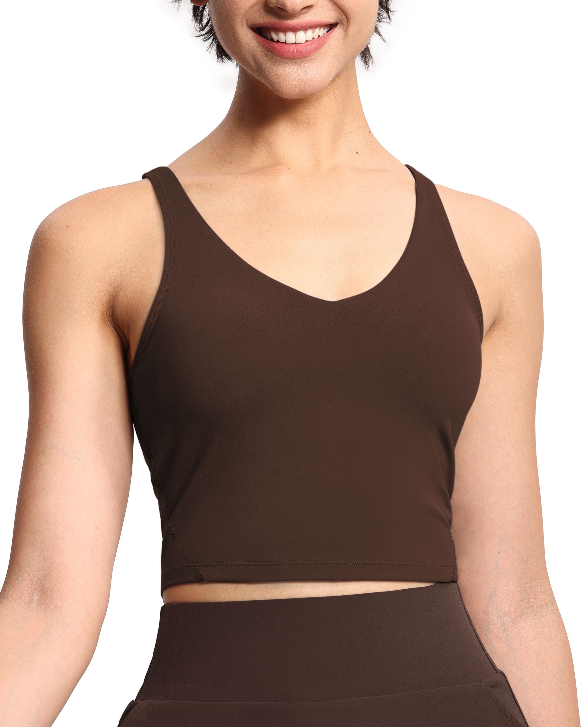 THE GYM PEOPLE Women’s Longline Sports Bra Wirefree Padded Medium Support Yoga Bras Gym Running Workout Tank Tops