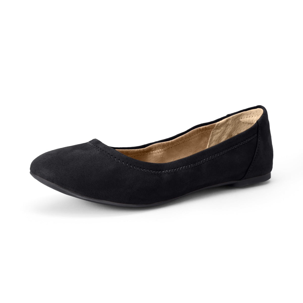 Amazon Essentials Women's Comfortable Round Toe Ballet Flats, Cushioned Memory Foam