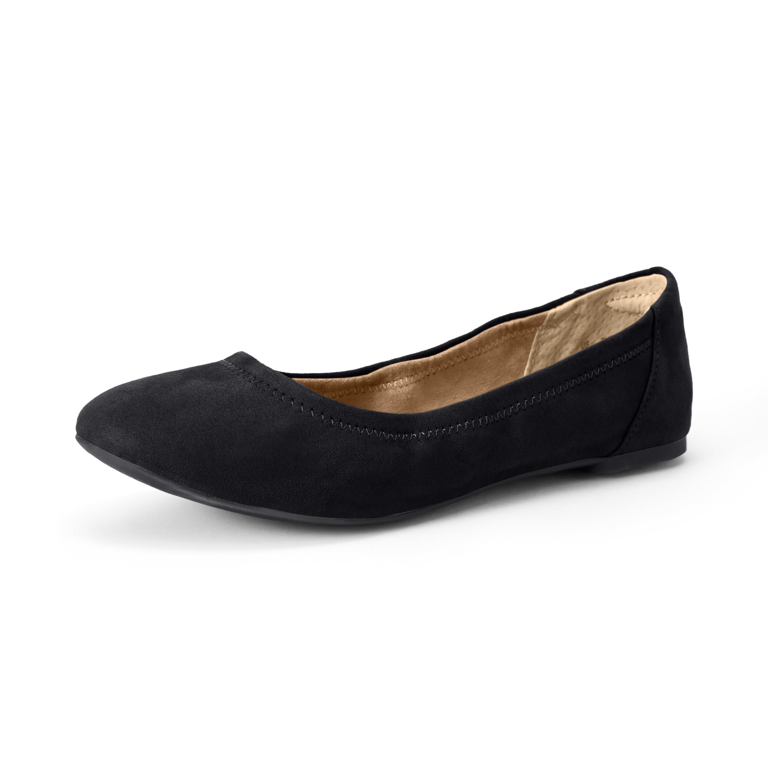 Amazon Essentials Women's Comfortable Round Toe Ballet Flats, Cushioned Memory Foam