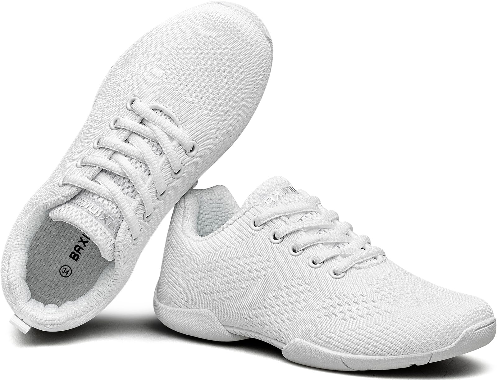 BAXINIER Girls White Cheerleading Shoes