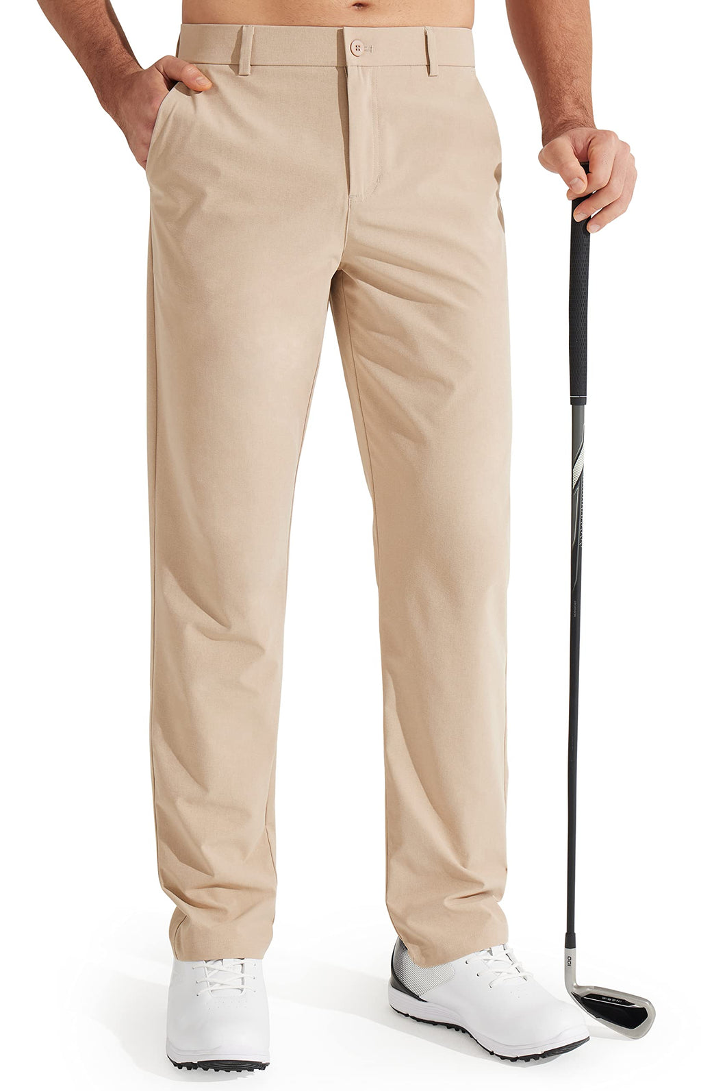 Libin Mens Golf Pants Stretch Work Dress Pants 30"/32"/34" Quick Dry Lightweight Casual Comfy Trousers with Pockets