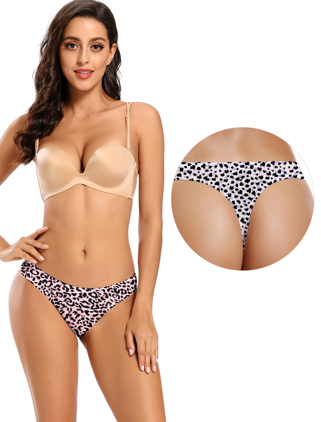voenxe Seamless Women Underwear Thongs,No Show Ladies Workout Thong,5 Pack