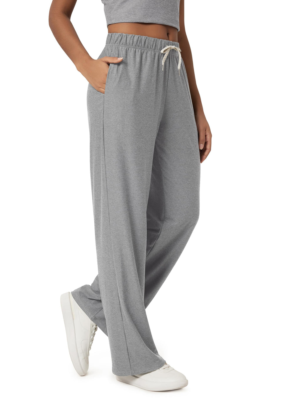 ODODOS Women's Straight Leg Pants Ultra Soft odSTRATUM Tech Relaxed Casual Pajama Lounge Pants with Pockets-27/29/31 Inseam