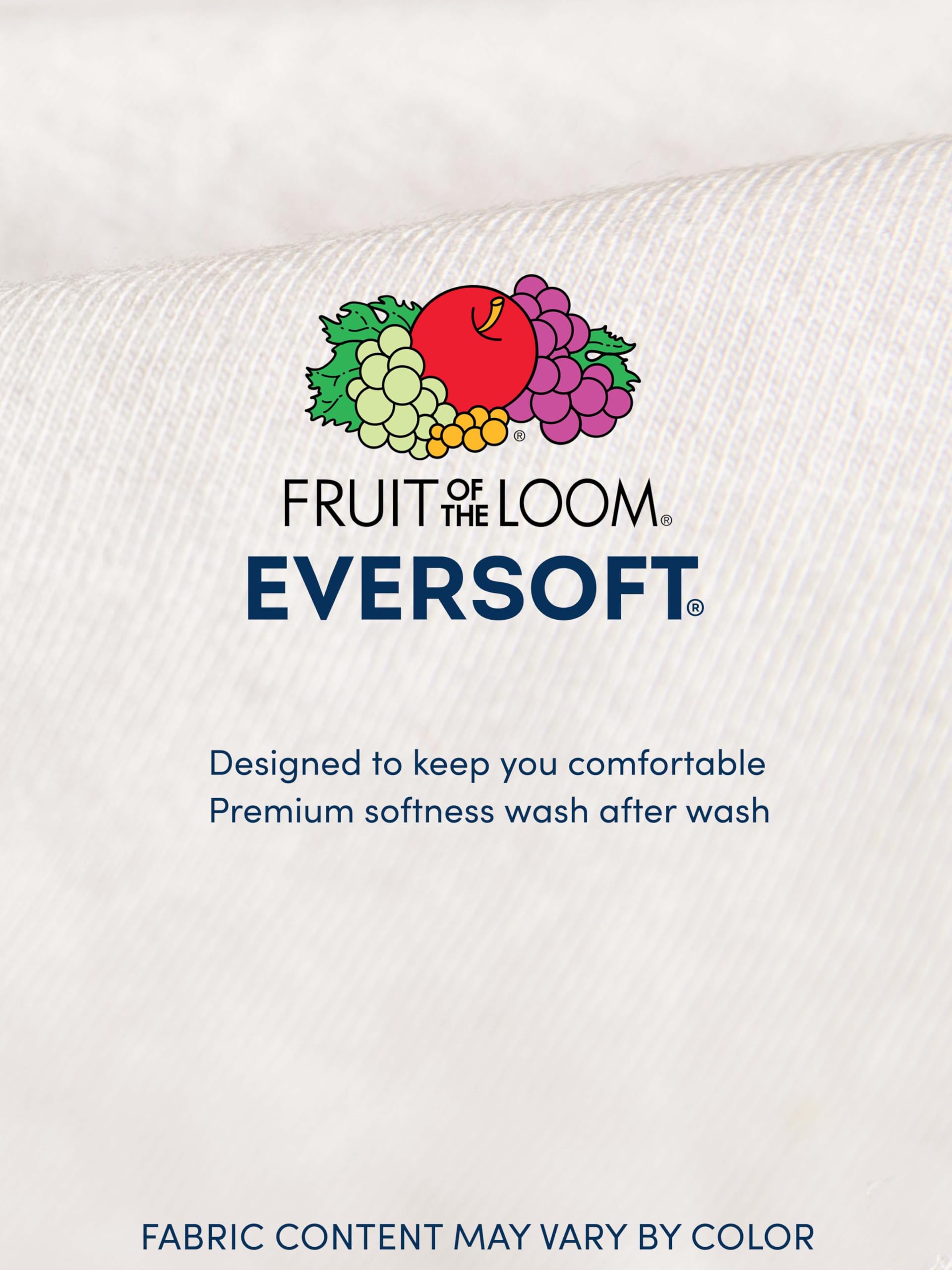 Fruit of The Loom Men's Crew Tee Undershirts, Moisture Wicking & Tag Free, Also Available in Big & Tall