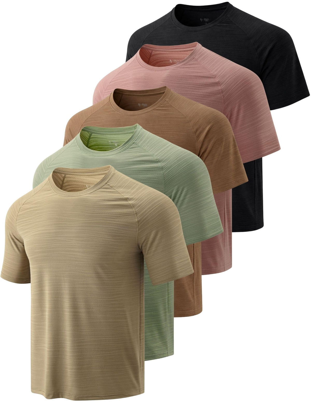 Liberty Imports 5 Pack Men's Active Quick Dry Crew Neck T Shirts