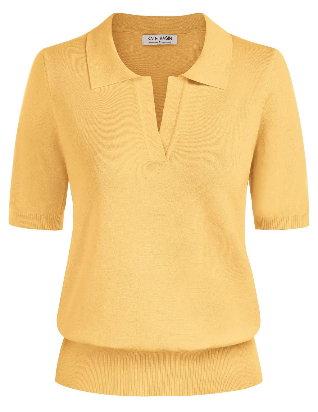 Women's Short Sleeve Classic V Neck Collared Casual Polo Sweater Tops