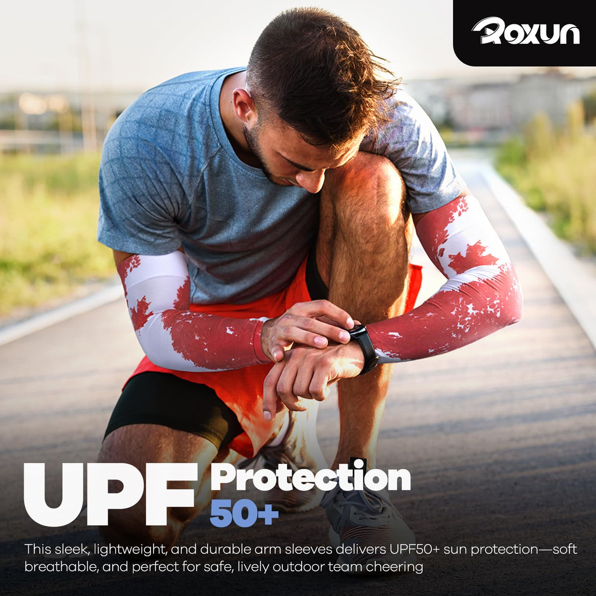 ROXUN Arm Sleeves Cooling UV Sun Protection Sport Compression for Men Women
