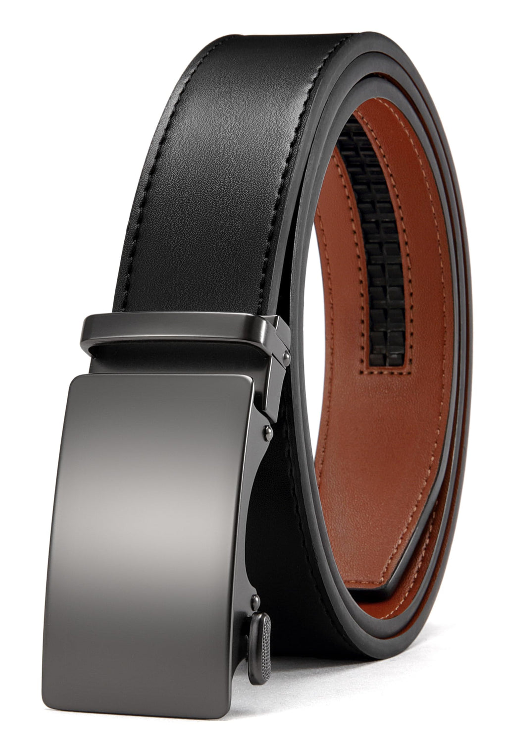 CHAOREN Mens Leather Ratchet Belt - 1 3/8" for Dress Pants