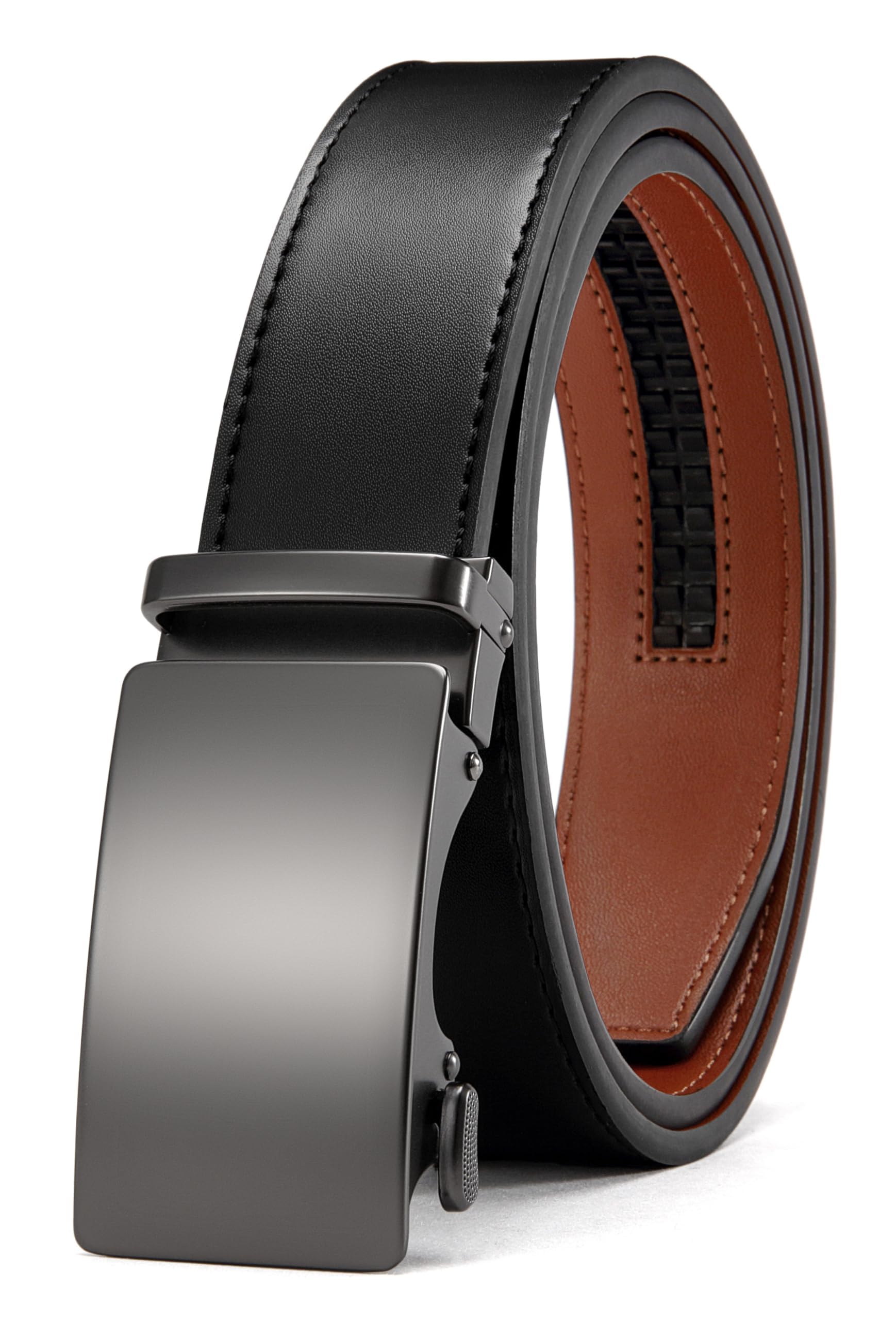 CHAOREN Mens Leather Ratchet Belt - 1 3/8" for Dress Pants